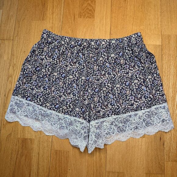 Anthropologie Victoriana Lace-Trim Shorts Multi M EUC Coquette Boudoir Boho Chic - Picture 3 of 16